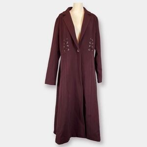 Guess Like- New Trench Jacket Coat Long Sleeve Wine Burgundy Size Large